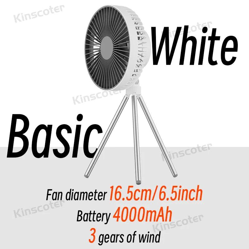 BreezeMate 10000mAh Portable Fan - HAX Essentials - camping - basic white