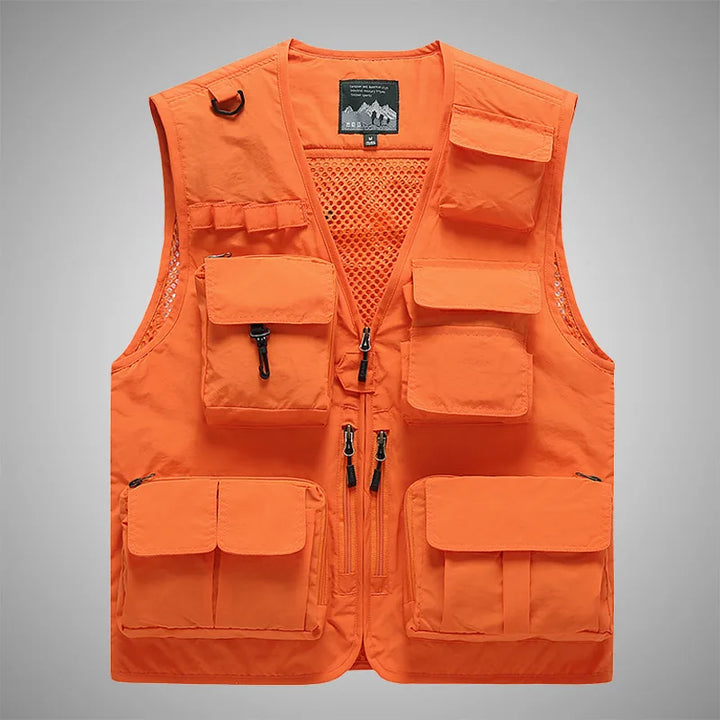 ExpeditionPro Quick-Dry Outdoor Multi-pocket Vest - HAX Essentials - travel - orange
