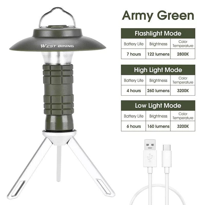 AdventureBeam Pro: Rechargeable COB LED Flashlight - HAX Essentials - camping - army green