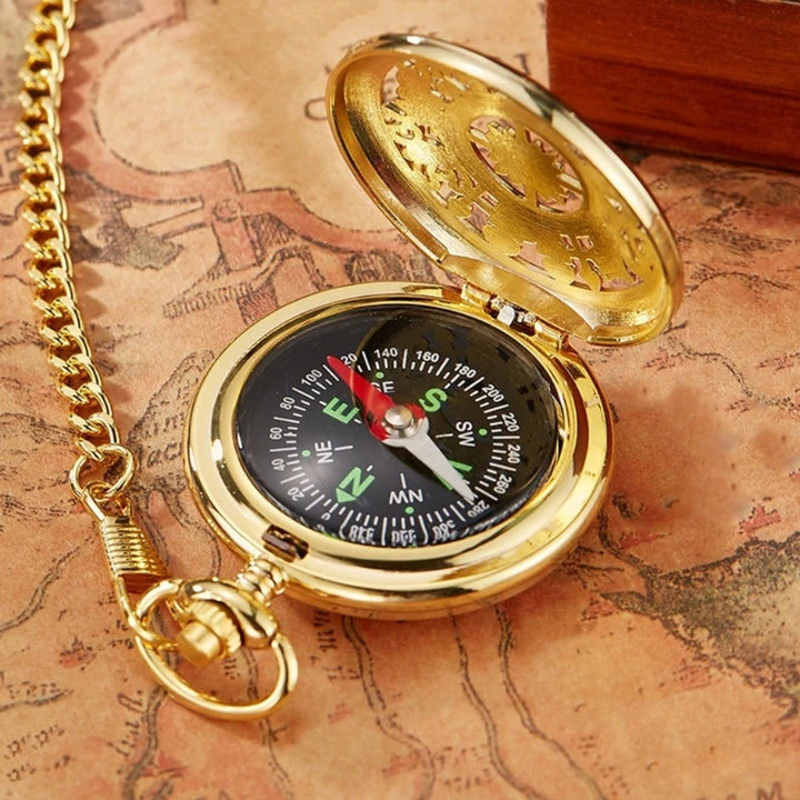 Vintage Bronze Flip Compass - HAX Essentials - hiking - details