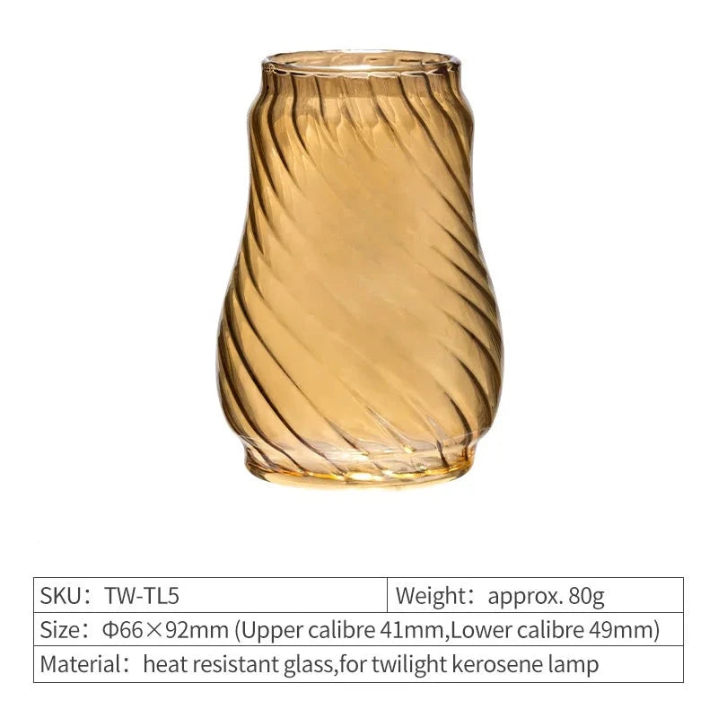 Heritage Glow Kerosene Lantern - HAX Essentials - camping - threaded amber glass lampshade