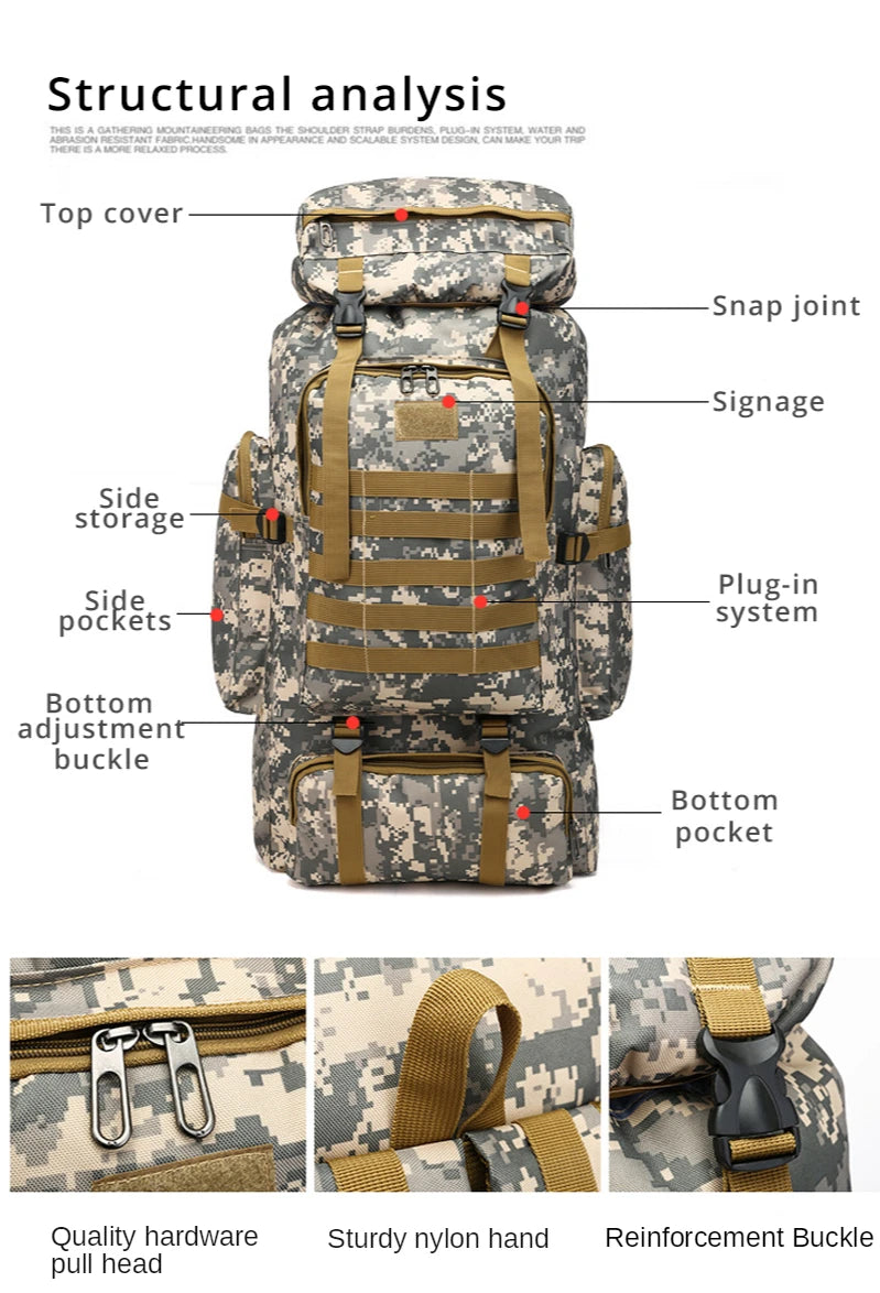 Trailblazer Elite 60L Tactical Backpack - HAX Essentials - bags - structural analysis