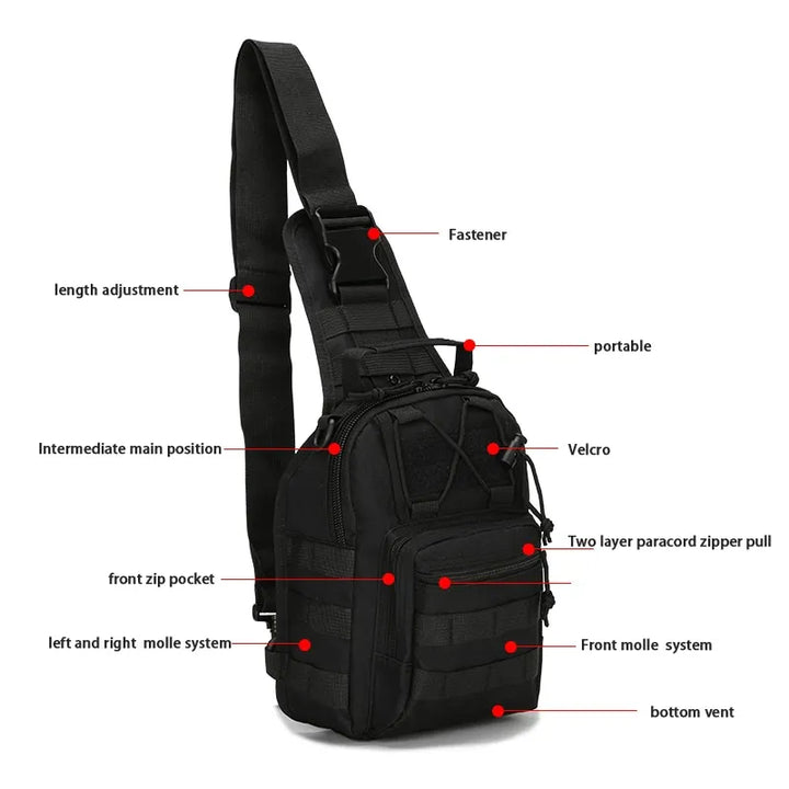 Outdoor Tactical Sling Chest Bag - HAX Essentials - bag - details