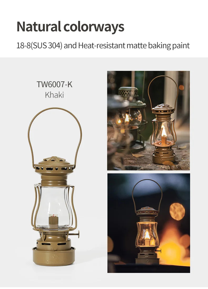 Heritage Glow Kerosene Lantern - HAX Essentials - camping - khaki