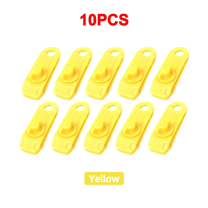 Heavy Duty Tarp Clips Set with Lock Grip Fasteners - HAX Essentials - outdoor - 10pcs yellow