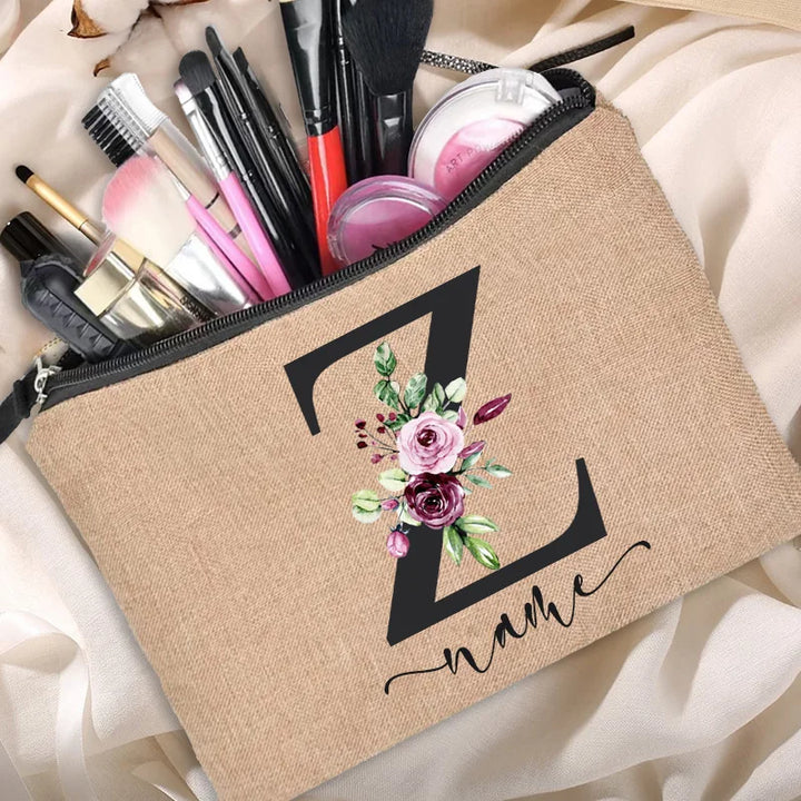 Personalized Linen Beauty Bag - HAX Essentials - customized - Z