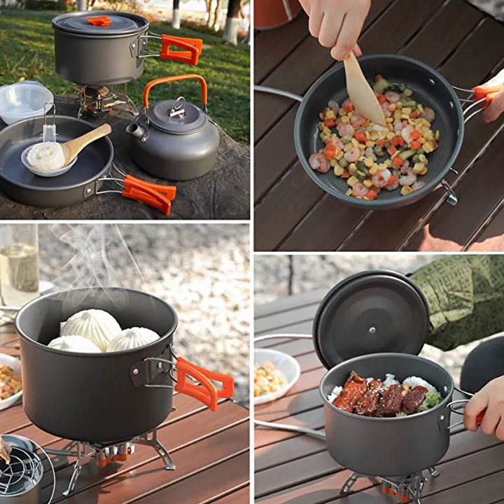 AlpineChef Portable Camping Cookware Set - HAX Essentials - camping - usage