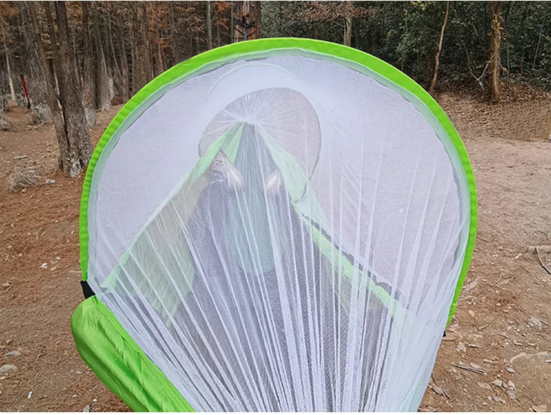 Automatic Quick-opening Mosquito Net Hammock - HAX Essentials - camping - green above