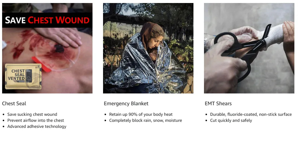 RHINO RESCUE Elite Tactical Trauma & First Aid Kit - HAX Essentials - hiking - uses2