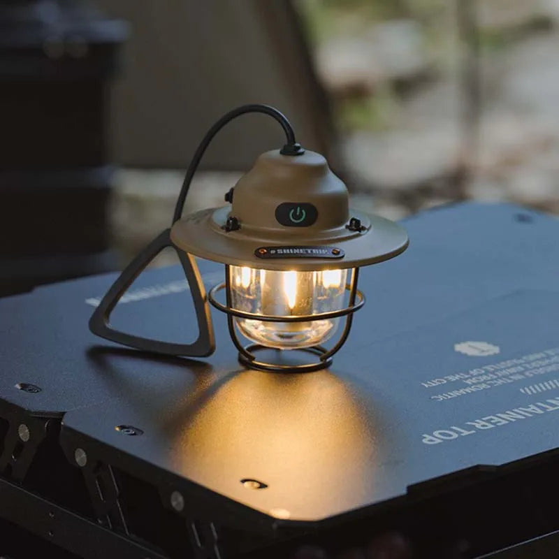 LuminaGlow Retro Camp Light - HAX Essentials - camping - close up