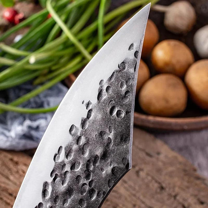 Professional Butcher Knife: Hand-Forged Cleaver - HAX Essentials - camping - top