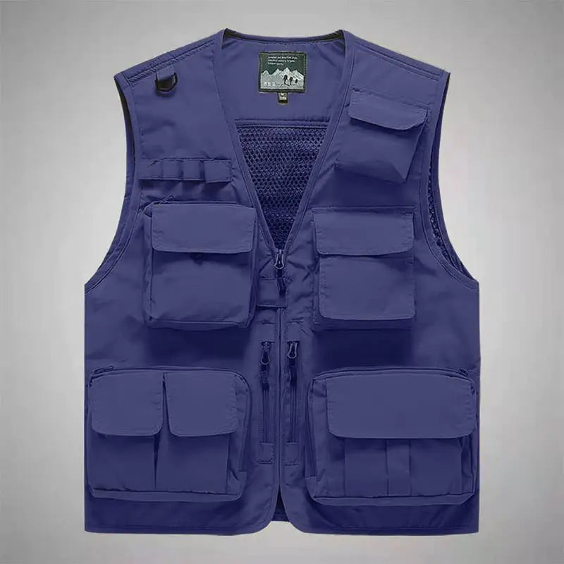 ExpeditionPro Quick-Dry Outdoor Multi-pocket Vest - HAX Essentials - travel - blue