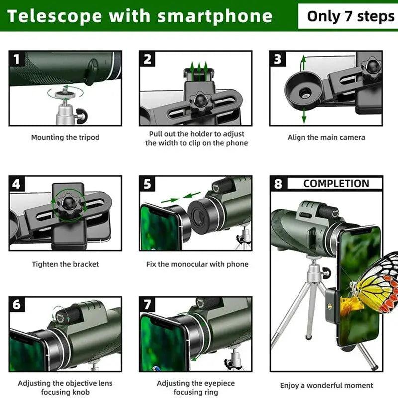ZoomPro HD 5000M Portable Monocular Telescope - HAX Essentials - camera - steps