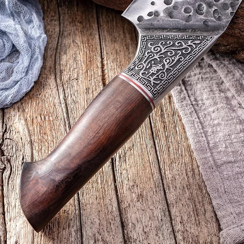 Professional Butcher Knife: Hand-Forged Cleaver - HAX Essentials - camping - detailed