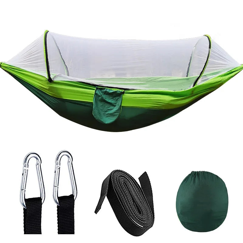 Automatic Quick-opening Mosquito Net Hammock - HAX Essentials - camping - green