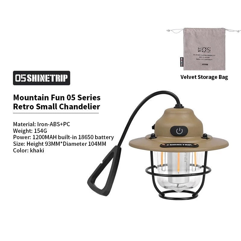 LuminaGlow Retro Camp Light - HAX Essentials - camping - khaki