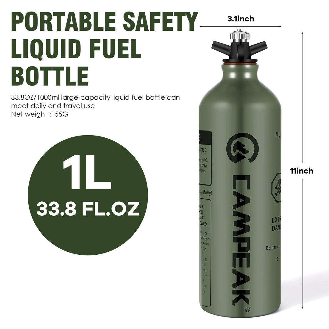 TrailBlaze Aluminum Fuel Bottle - HAX Essentials - camping - 1L