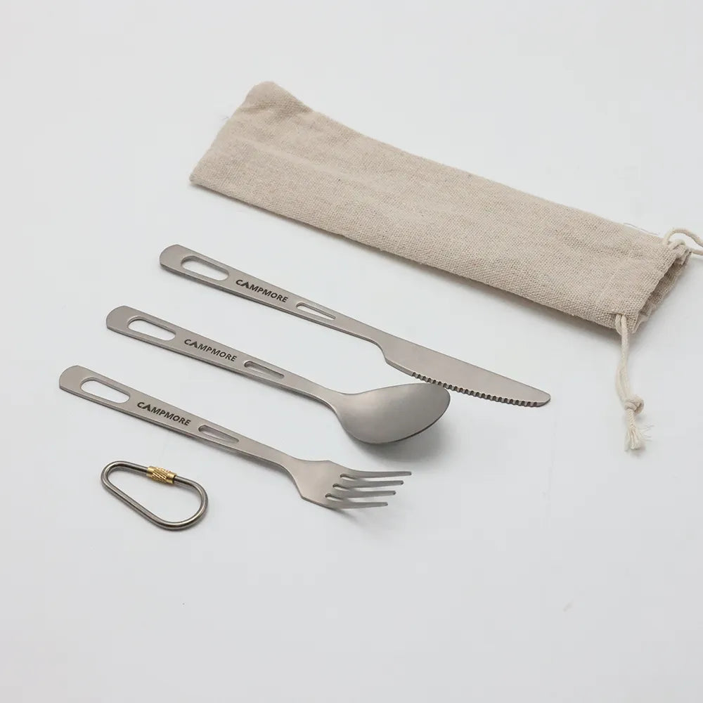 TitaniumTrail Cutlery Set - HAX Essentials - camping - pack6