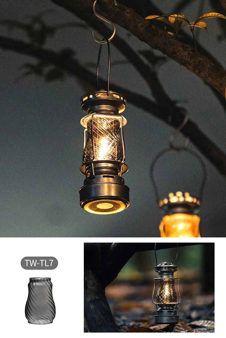 Heritage Glow Kerosene Lantern - HAX Essentials - camping - grey glass