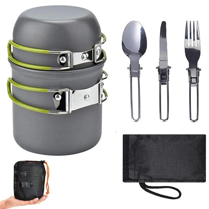 AlpineNomad Outdoor Camping Cookware Set - HAX Essentials - camping - package