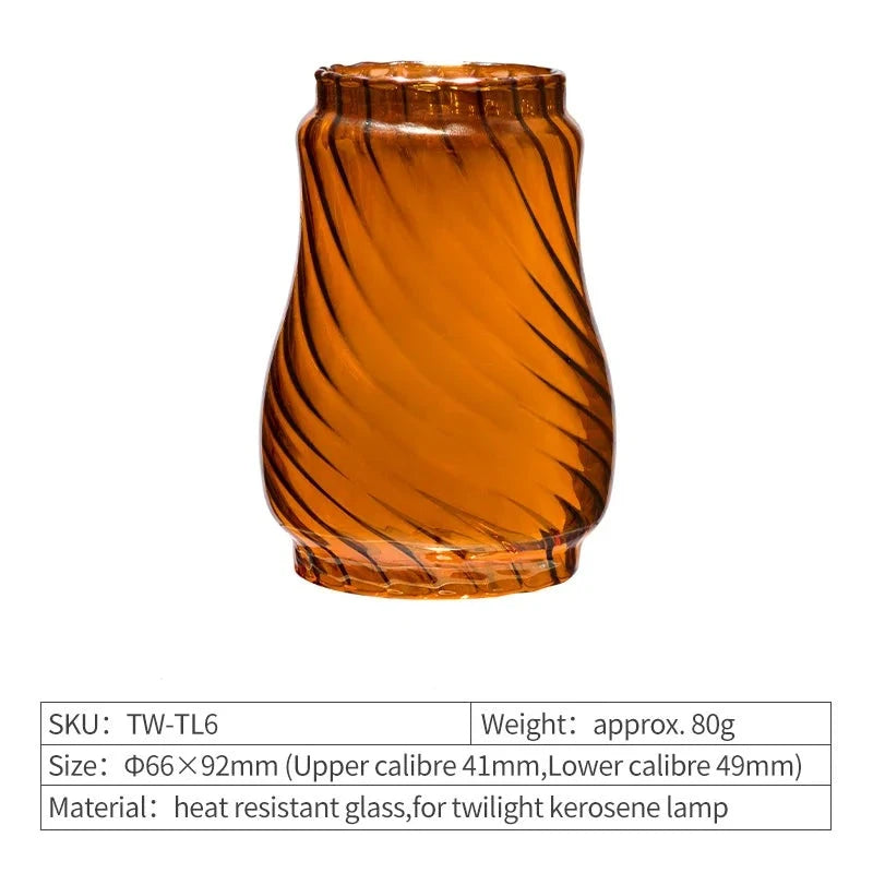 Heritage Glow Kerosene Lantern - HAX Essentials - camping - threaded onyx red glass lampshade