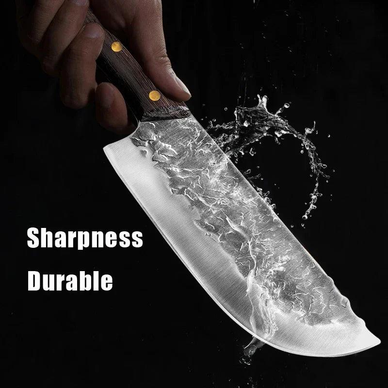 Professional Butcher Knife: Hand-Forged Cleaver - HAX Essentials - camping - durable