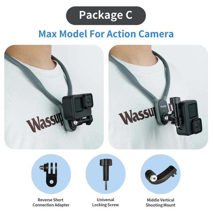 FlexHold Neck Mount for Action Cameras - HAX Essentials - gopro - package c