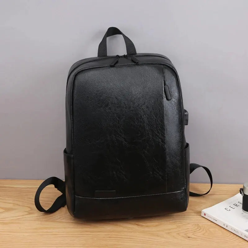 Laptop USB Business Backpack - HAX Essentials - travel - leather 