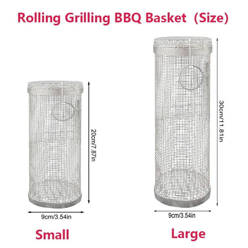 Stainless Cylindrical BBQ Basket - HAX Essentials - BBQ - size