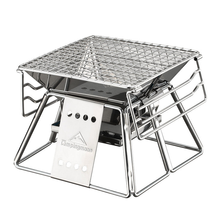 Portable Stainless Steel BBQ Grill - HAX Essentials - camping - display